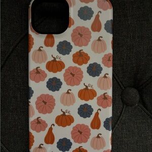 Whimsical White and Orange Pumpkin Phone Case IPhone 15 plus
